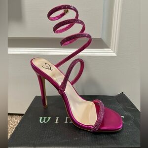Windsor pink bling wrap heels